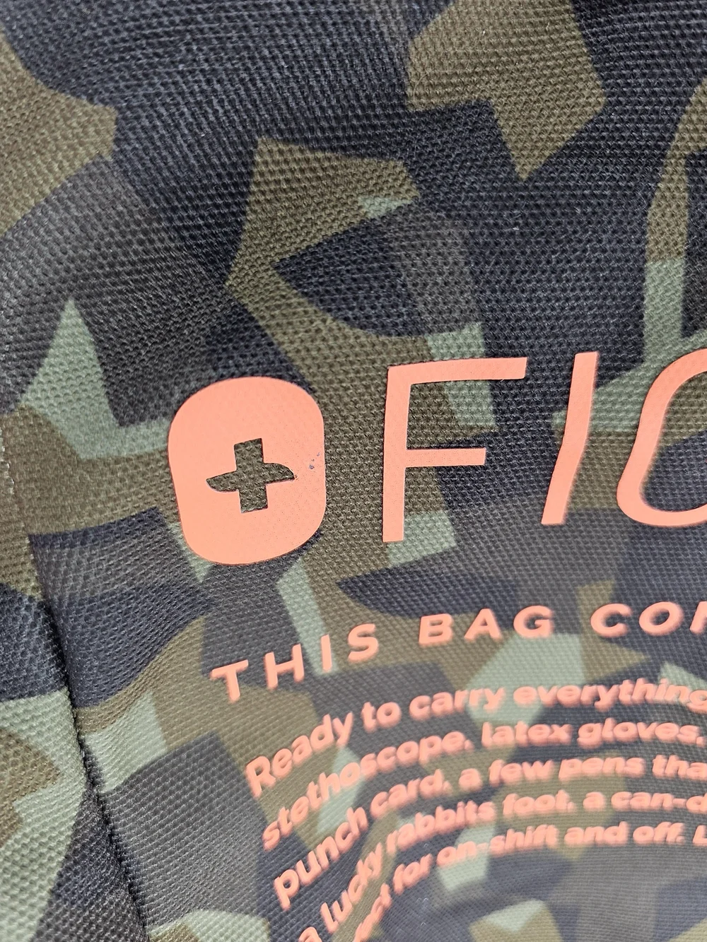 FIGS Camo FREEx Canvas Weekender Tote Bag - Martini Olive